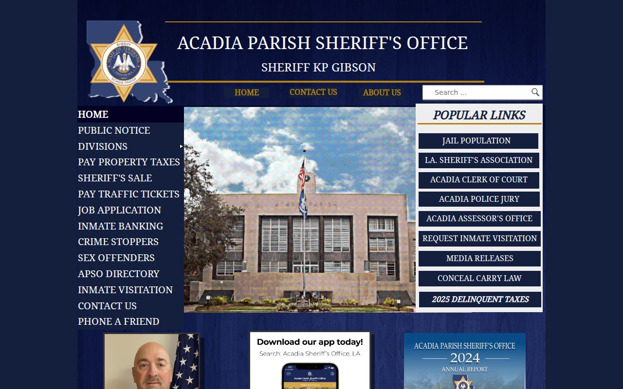 Acadia Parish criminal history sheriff records source